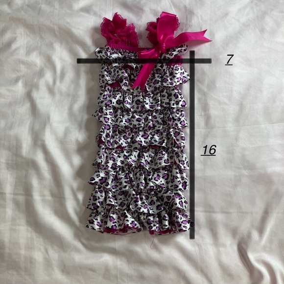 Baby Girl Barbie Pink Leopard Print Ruffle Boho Infant Romper-Size 12-18 Mths - Picture 11 of 11